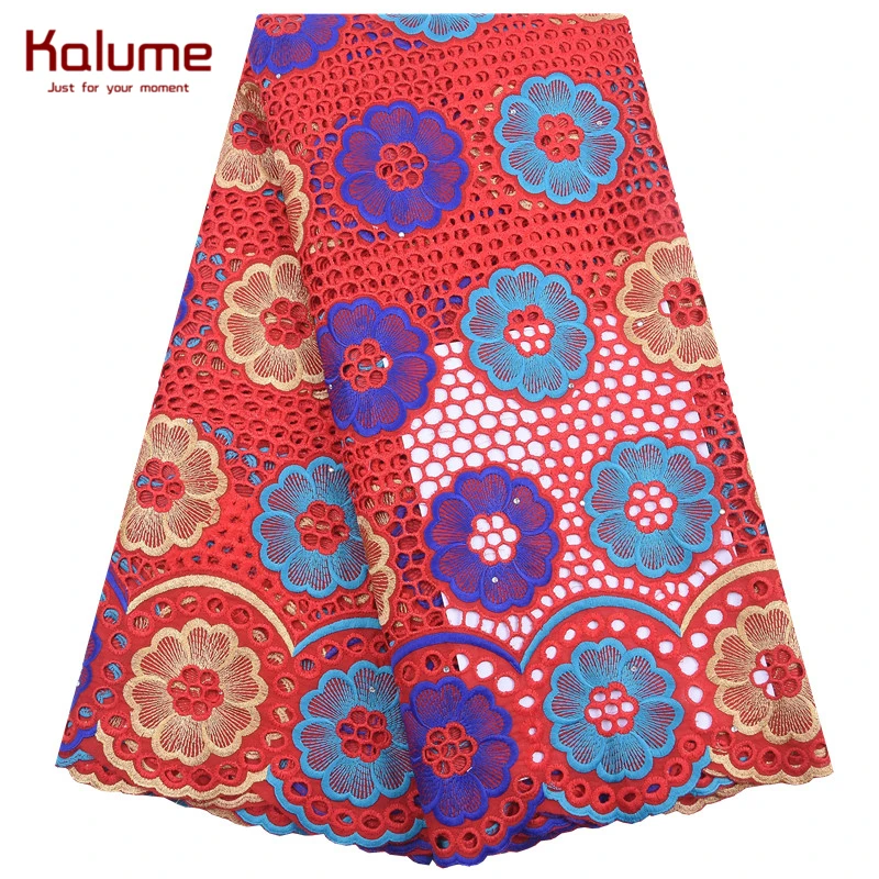 Африканская кружевная ткань Kalume Новое поступление 100% хлопчатобумажная дырокол
