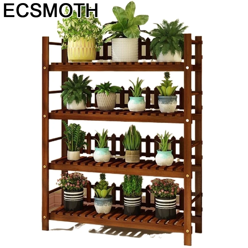Растительный горшок для дома деревянный стеллаж на улице балконе полка растений