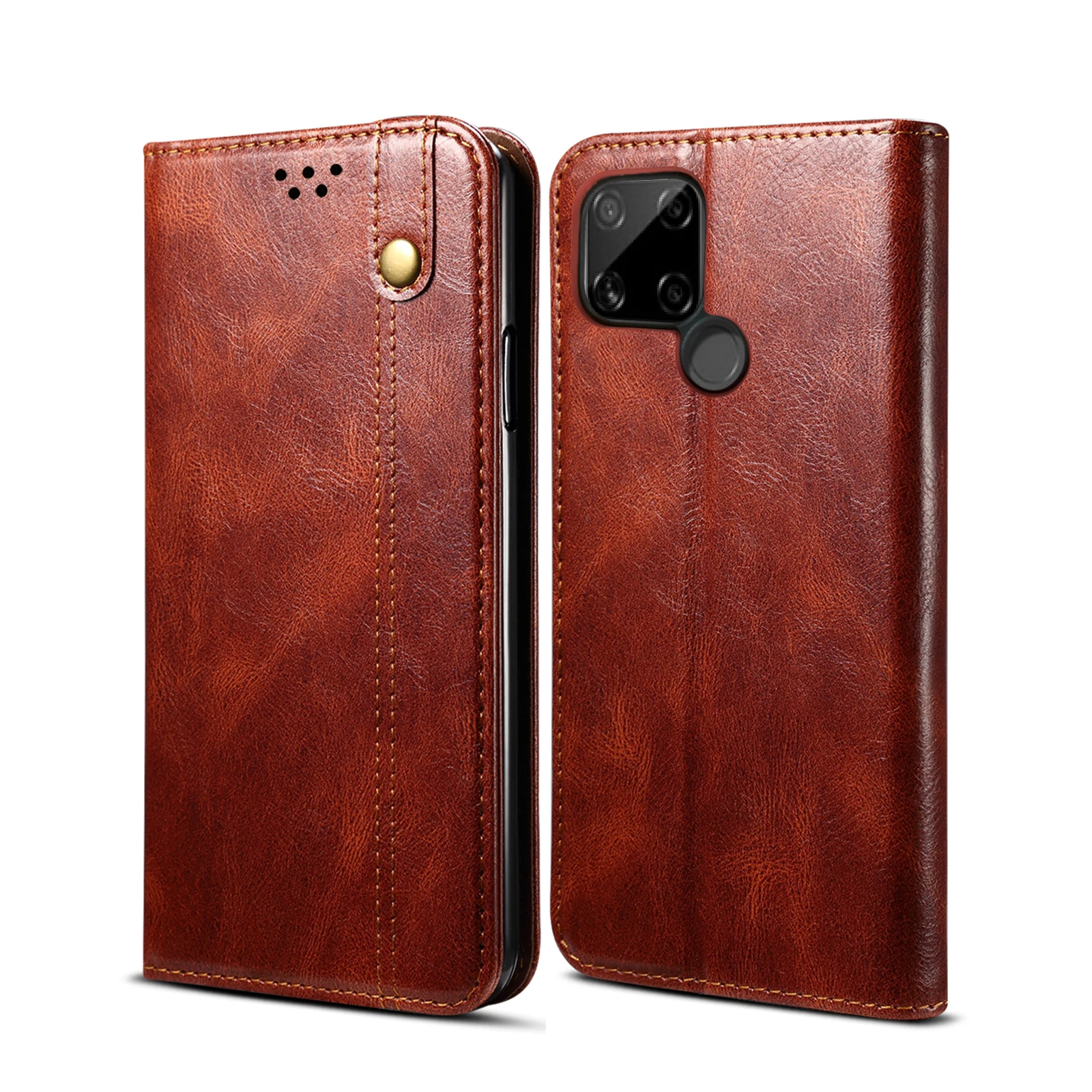 

Case Reno 5 lite Cover Flip Phone Protective Shell For OPPO Realme C21 8 Pro A94 Reno 5F Find X3 F19 Wallet Leather Book Bag