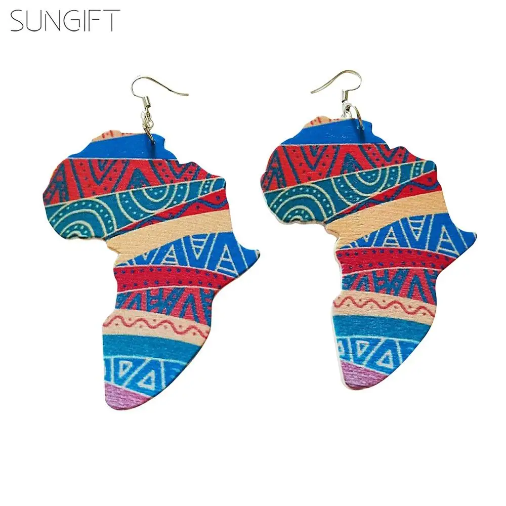 SUNGIFT 2019 последние женские ювелирные изделия Красочные Африка Карта Натуральный