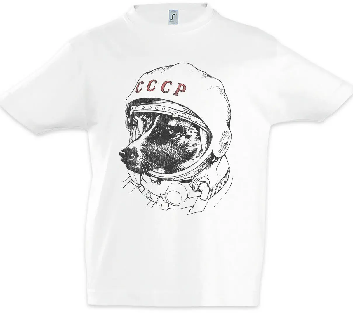 

Space Dog Laika Kids Boys T-Shirt Russian Russia Soviet Union Astronaut