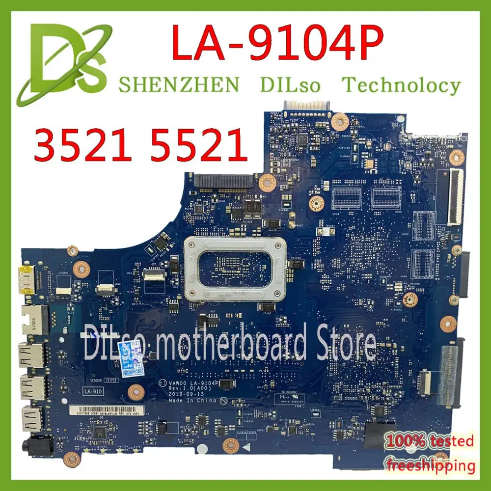 Günstig KEFU VAW11 LA-9104P Für DELL Inspiron 15 3521 5521 Laptop Motherboard LA-9104P I7-3537U Original Test 100% Arbeit