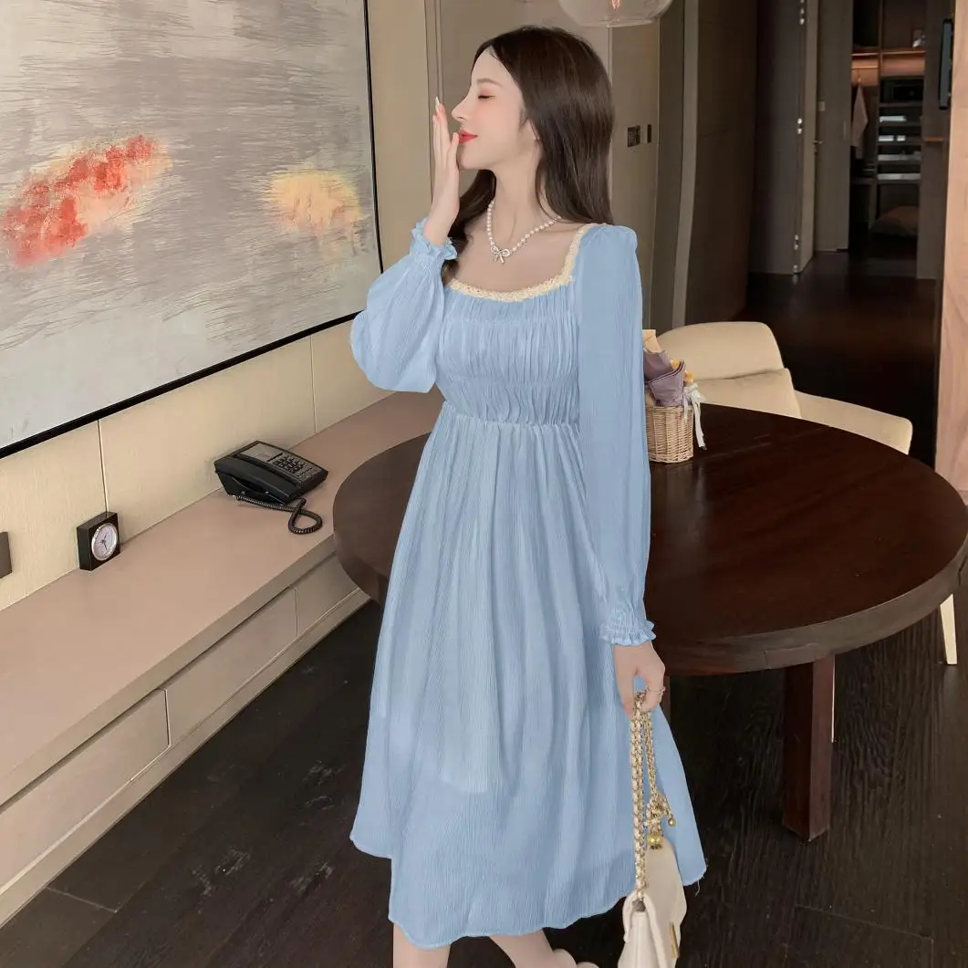 

Little fresh dress female new spring and summer new hubble-bubble sleeve, a French horn sleeve party get skirt