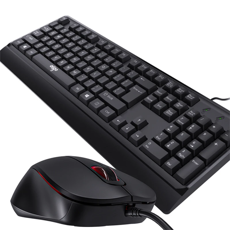 

AIGO AK1800 Wired Keyboard Set 104 Keys Fashion Office Mouse 3 Keys 1200 DPI Silent Gaming Mouse Set For PC Laptop