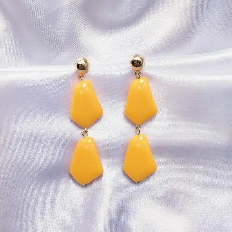 Женские Геометрические серьги висячие 8 цветов корейский стиль эффектные