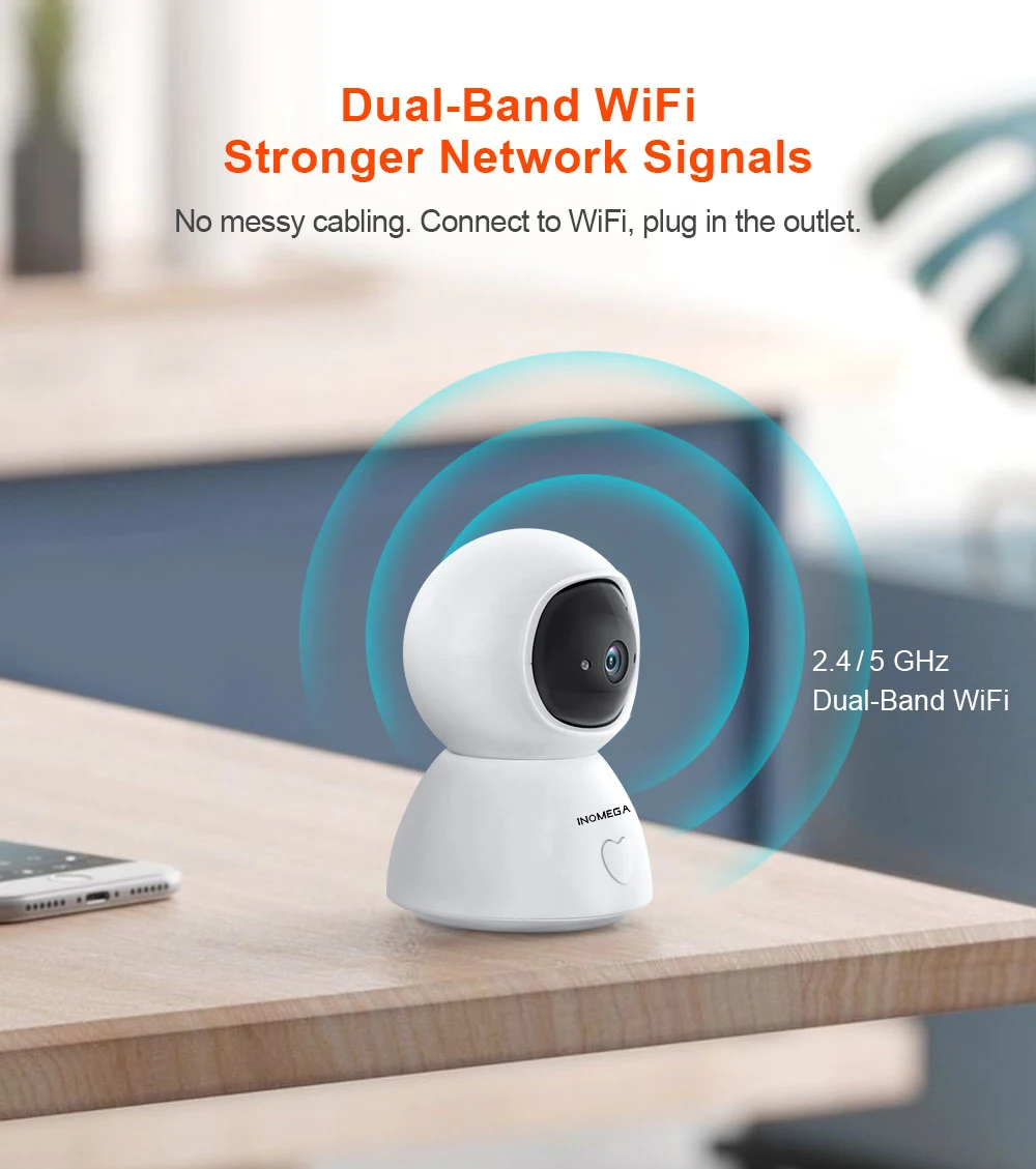 INQMEGA 5G Tuya IP камера с двумя полосами WiFi 1080P HD инфракрасное ночное видение детский