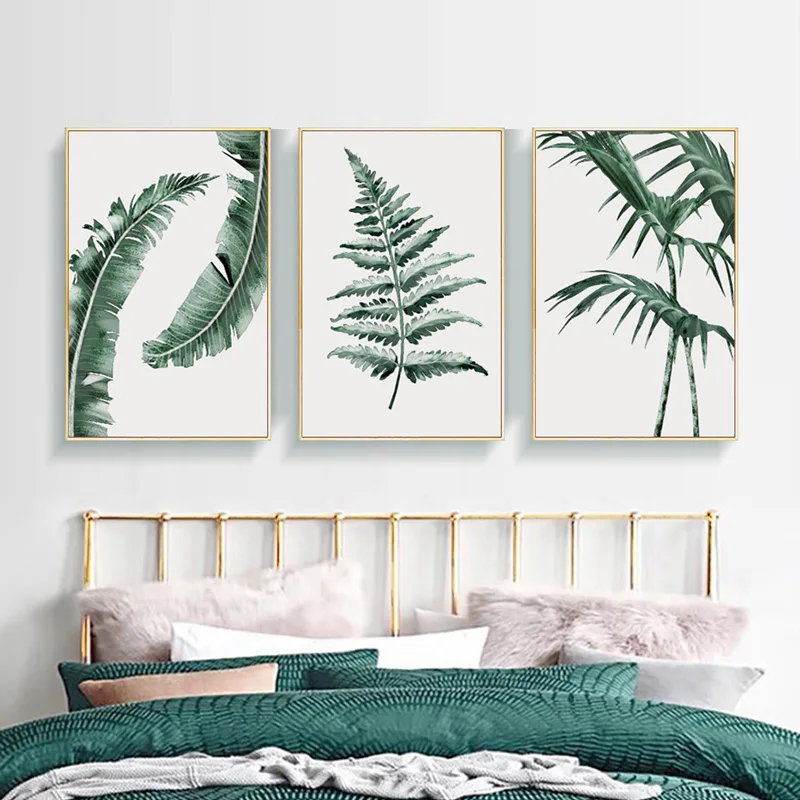 Настенные картины воды цвет лист тропического растения плакат Nordic Стиль Печать