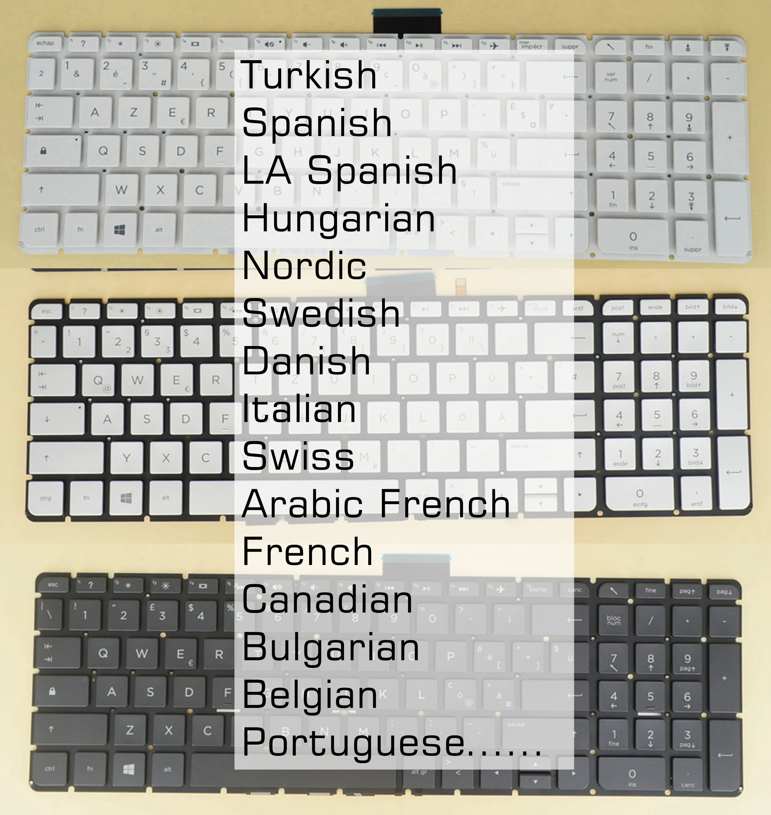 

Turkish LA Spanish Hungarian Keyboard For HP Pavilion Envy 15-aq000 15-aq100 15-ar000 15-as000 15-as100 15-au000 Backlit /No