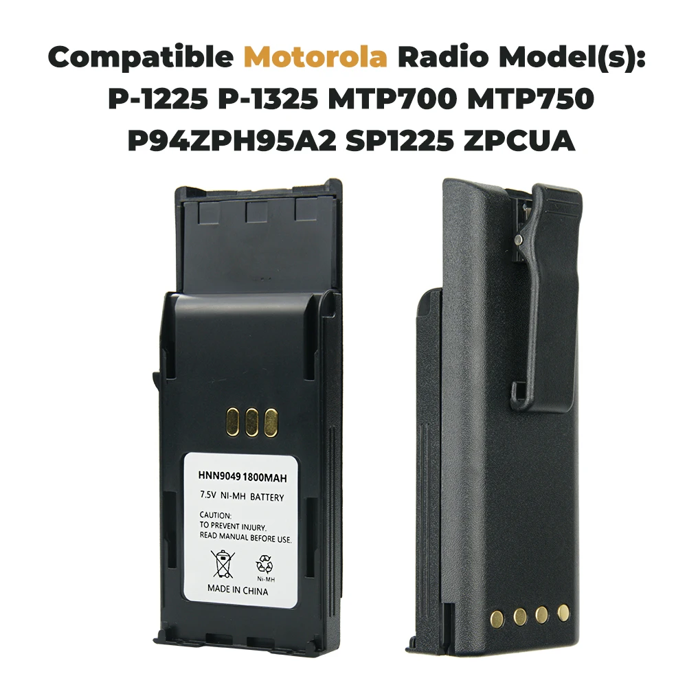 10X Замена батареи (1800mAh 7 5 V ni-mh)-для Motorola P1225 HNN9049 HNN9050 HNN9050A HNN9051 HNN9051A | Электроника