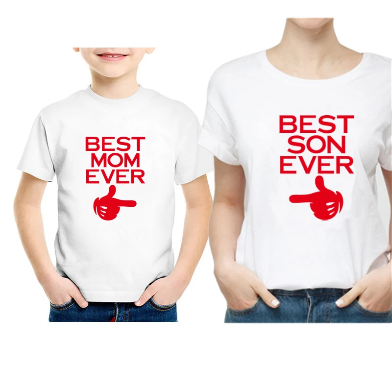 Футболка для мамы ребенка сына лучшая хлопковая семейная одежда и комбинезон