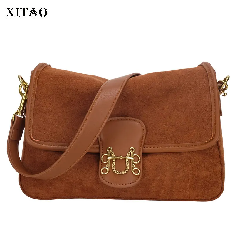 

XITAO Niche Design Handbags Crossbody Suede Underarms High Sense Solid Color 2021 Autumn Elegant Minority Shoulder Bag WMD4378