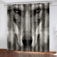 high quality custom 3d curtain fabric grey animal curtains 3d window curtain for living room office bedroom decoration curtains