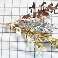 10pcs dried preserved whitegoldsilver ruscus leaf branch for wedding party home hotel decoration diy flower project accessory