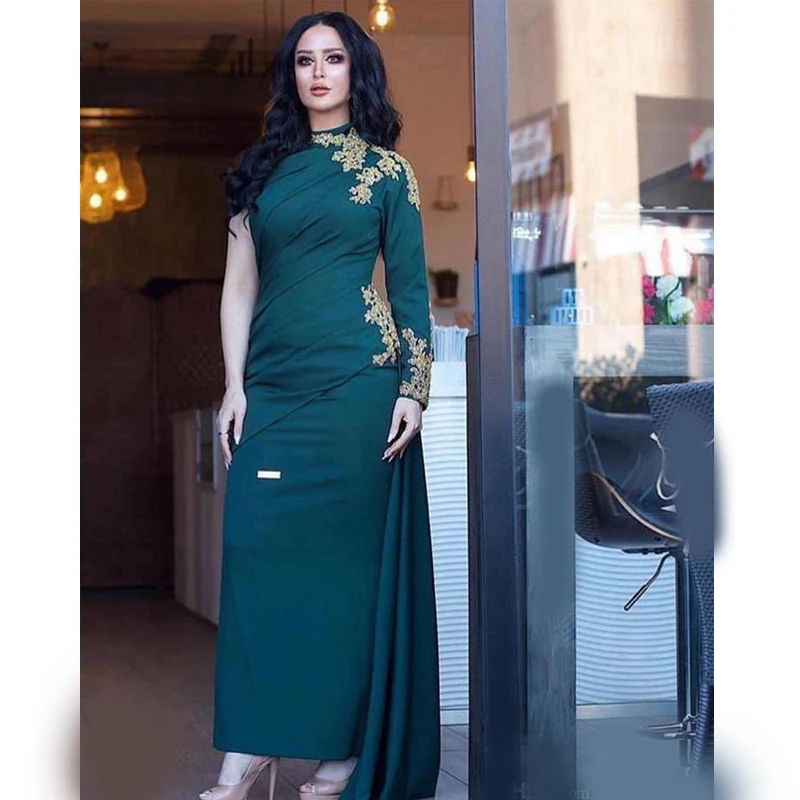 

Женское вечернее платье-футляр, длинное платье с длинными рукавами и золотыми аппликациями, украшенное бисером, для выпускного вечера, Дубая, Саудовской Аравии, 2020