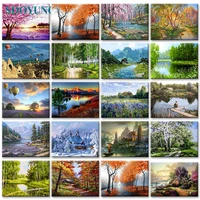 sdoyuno 60x75cm frameless painting by numbers nature landscape on canvas pictures by numbers home decoration diy for unique gift