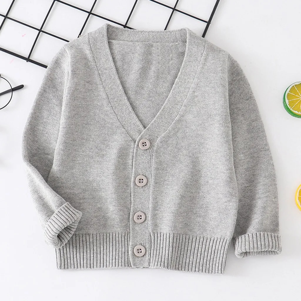 Детский свитер мягкая Осенняя повседневная одежда для детей Однотонный вязаный