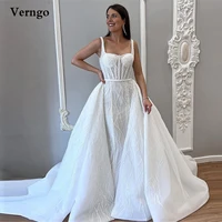 verngo glitter mermaid wedding dresses with detachable train strapless dubai women moden bridal gowns 2022 vestido de novia