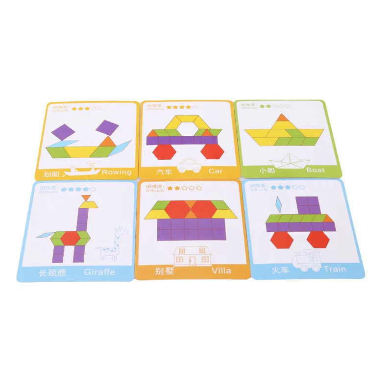 Детский Развивающий пазл из дерева Tangram Обучающие Развивающие деревянные