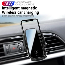 FLOVEME 15W Wireless Charger Car Phone Holder For your Mobile Phone Anti-scratch Glass Mirror No Magnetic GPS Mount Phone Stand