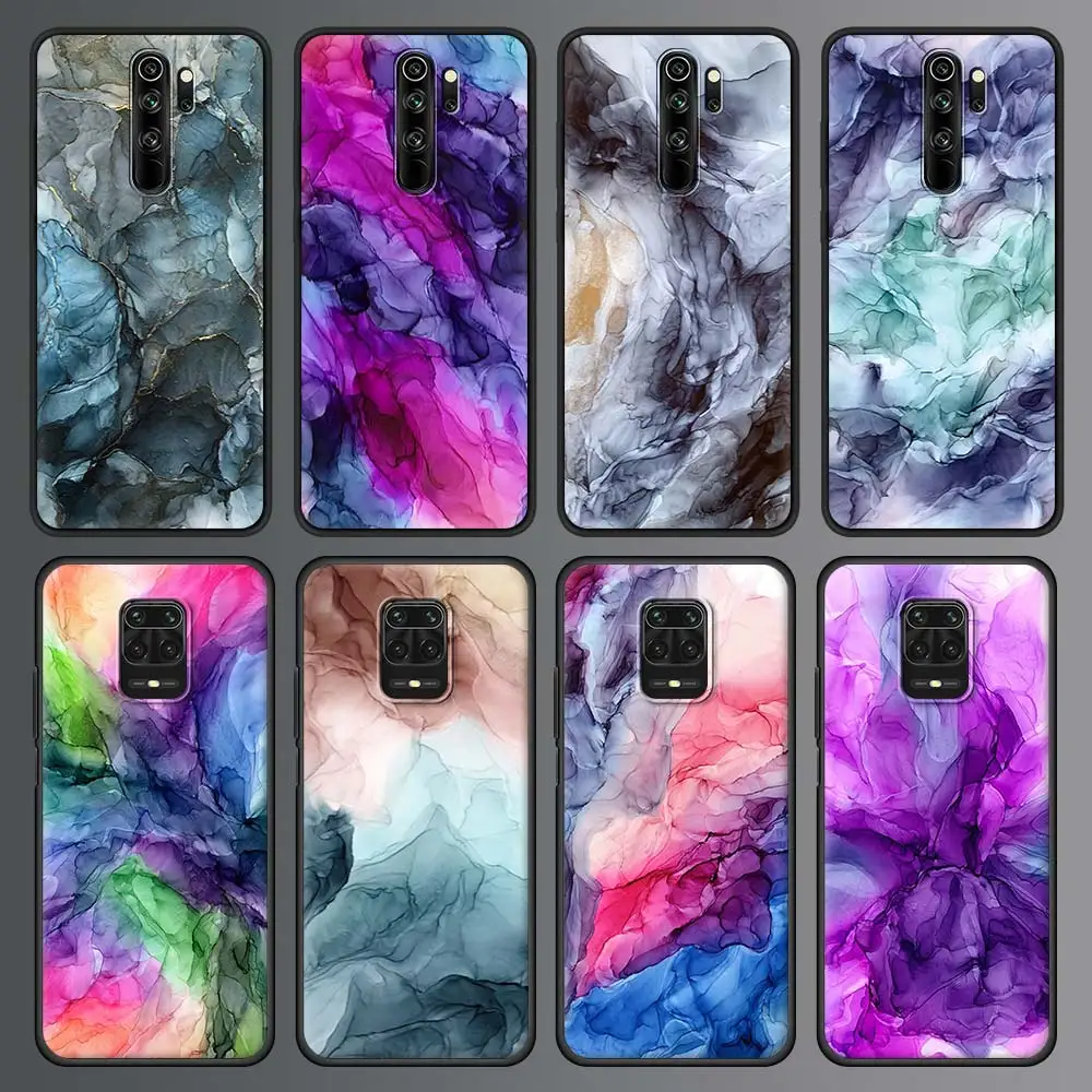 

Ink Brush Painting Marble Phone Case For Xiaomi Redmi Note 9S 9 8 10 Pro 8T 9C 9A 8A Soft Silicone Smart Back Cover Mobile Bag