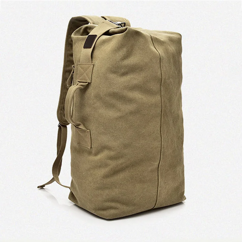 Men's Luggage Canvas Bag Large Capacity Camping Backpack Large Roomy Mountaineering Backpack Best Quality Outdoor Luggage Bag