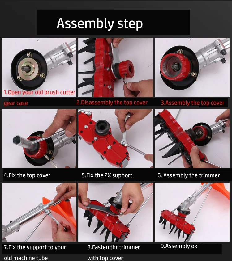 

Brush Cutter Attachment Vegetable Field Tea Olive Orchard Corner Mower Grass Root Raker Weeder Tiller Lawn Rake Finger Trimmer