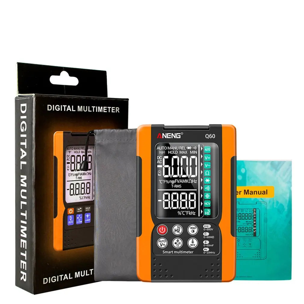 

ANENG Digital Multimeter Transistor Tester 6000 Counts True RMS Auto Range Voltmeter Ammeter Electrical Capacitance NCV Meter