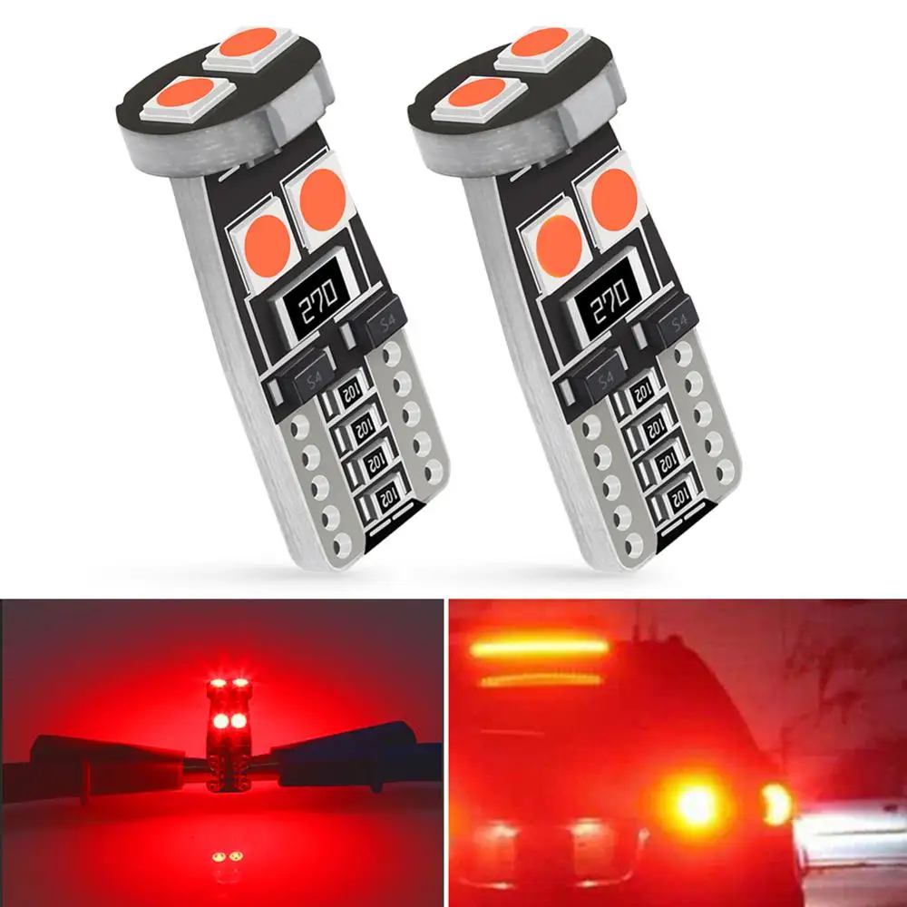 

2x Canbus T10 W5W Orange Led Car Light Canbus t10 Led White 194 168 3030SMD Door Step License Plate Lights Universal Cars Bulbs