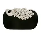 Бархатные роскошные женские вечерние сумки, Женский мини-клатч для невесты, женское платье с бриллиантами, сумки на плечо с цепочкой, черного цвета