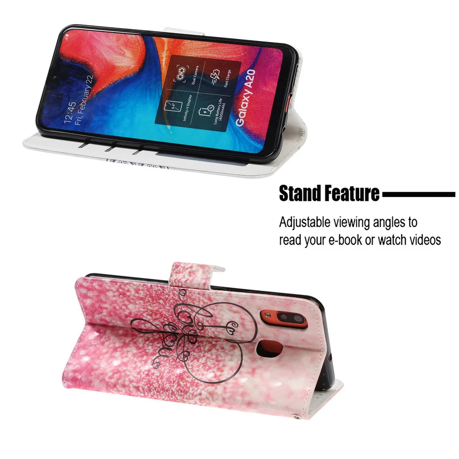 3D Мягкий ТПУ чехол-бумажник чехол для samsung a20e A70 A50 крышка A80 A60 флип мобильный чехол s Galaxy A50S A30 S A20S A10S кожа книжный шкаф