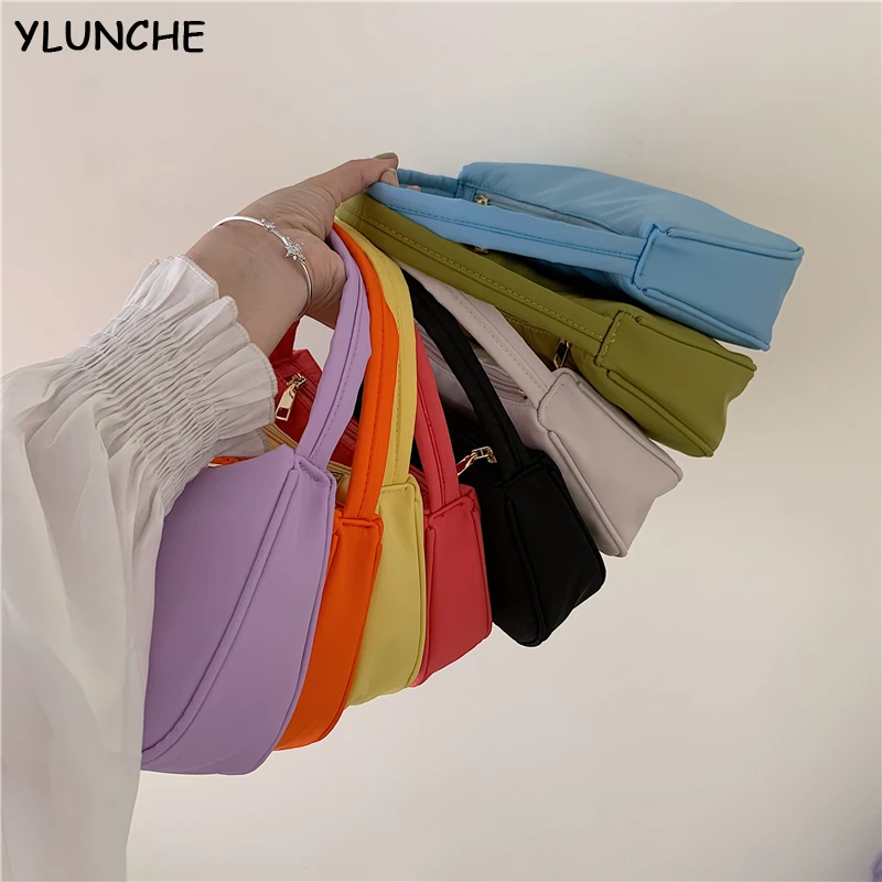 

Vintage Fashion Casual Designer Baguette Mini Shoulder Bag Nylon Handbag Female For Women Brand Small Clutch Cheap Trendy