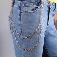 simple heart shaped waist chain unisex metal belt chain pants decoration dropshipping