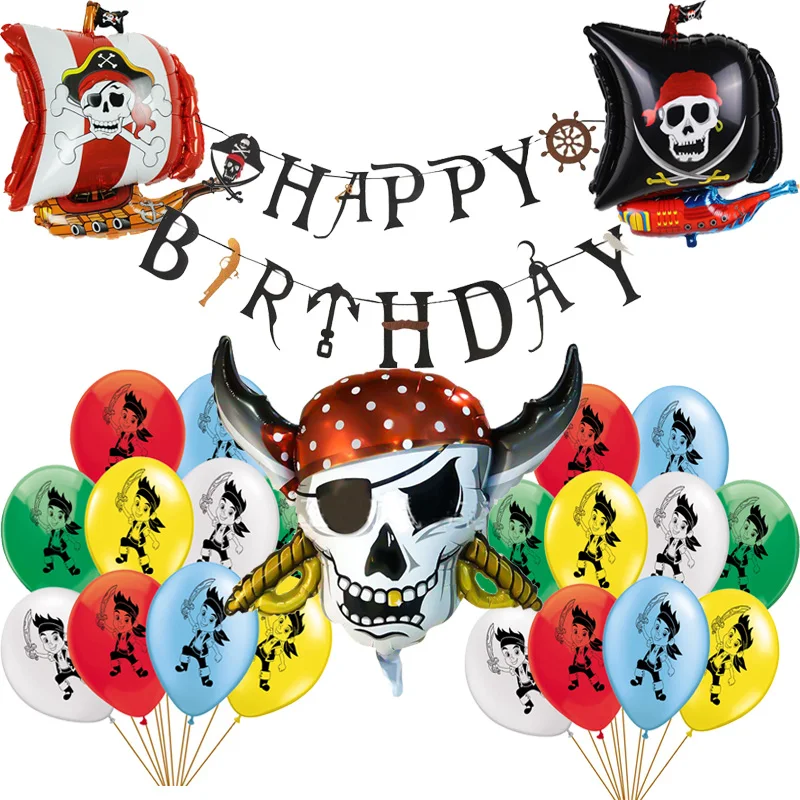1 набор пиратский корабль Капитан Джейк и пираты нетландии воздушные шары