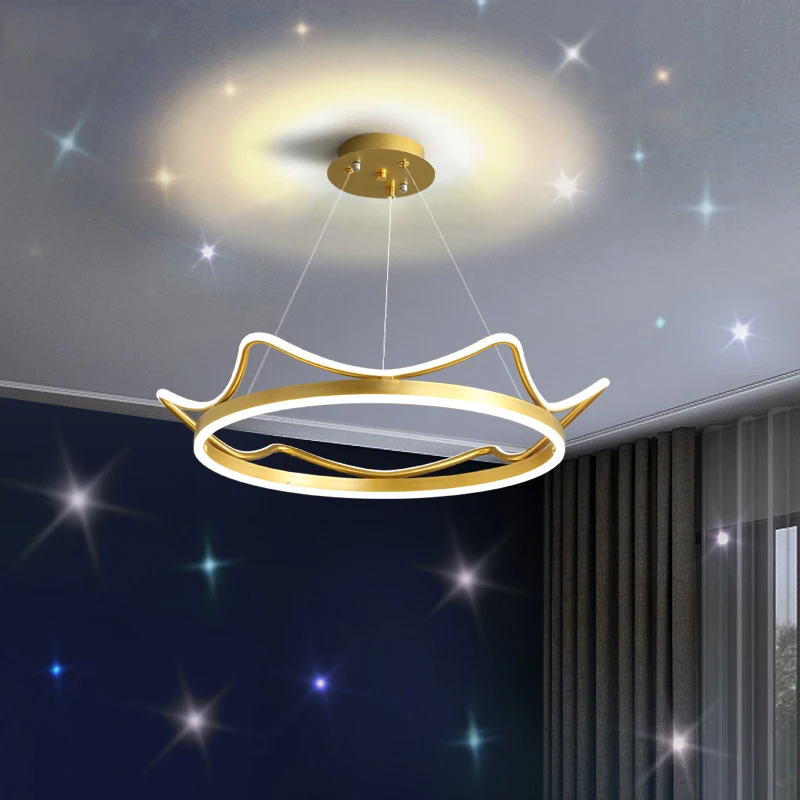 Современная светодиодная Подвесная лампа в виде короны Алюминиевая