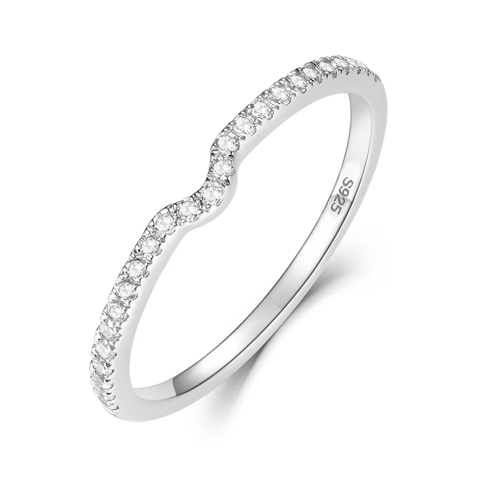 Band Ring Kuolit Твердые 925 пробы серебряные кольца для женщин укладки группа обручение Свадебная часть подарок Классический Романтический ювелирные изделия - Цвет камня: Band Ring