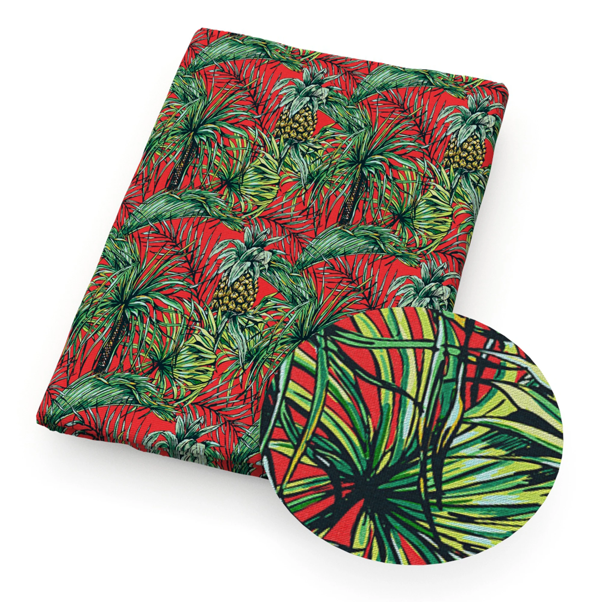 Папоротник лист ананас летняя Полиэстеровая хлопчатобумажная ткань Лоскутная