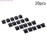 black 20pcs adhesive car cable organizer clips cable winder drop cable holder cord management desk wire tie fixer hot sale
