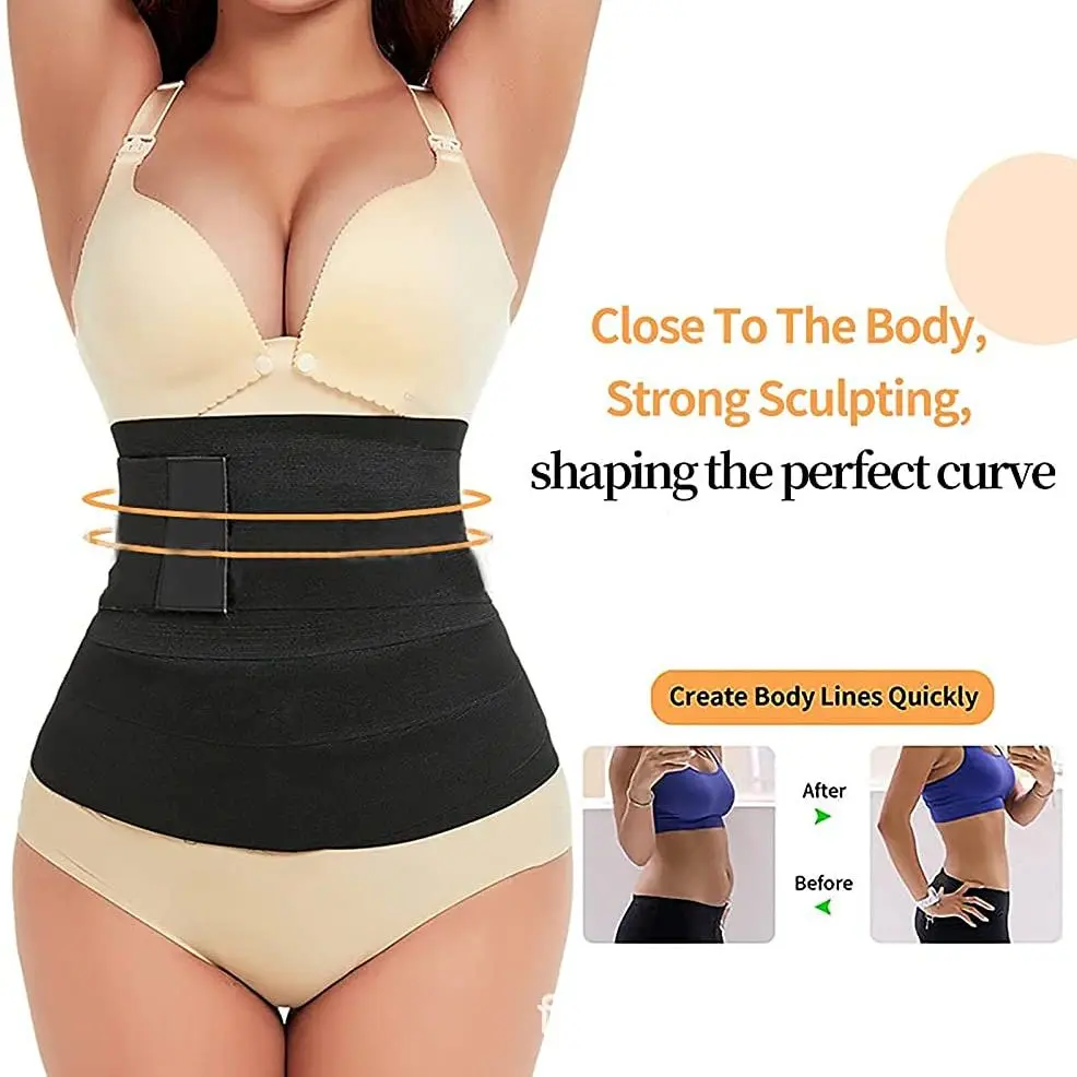 Women Men Snatch Me Up Bandage Wrap Sauna Waist Trainer Shaperwear Belt Tummy Wrap Belt Resistance Bands   Slimming Belt