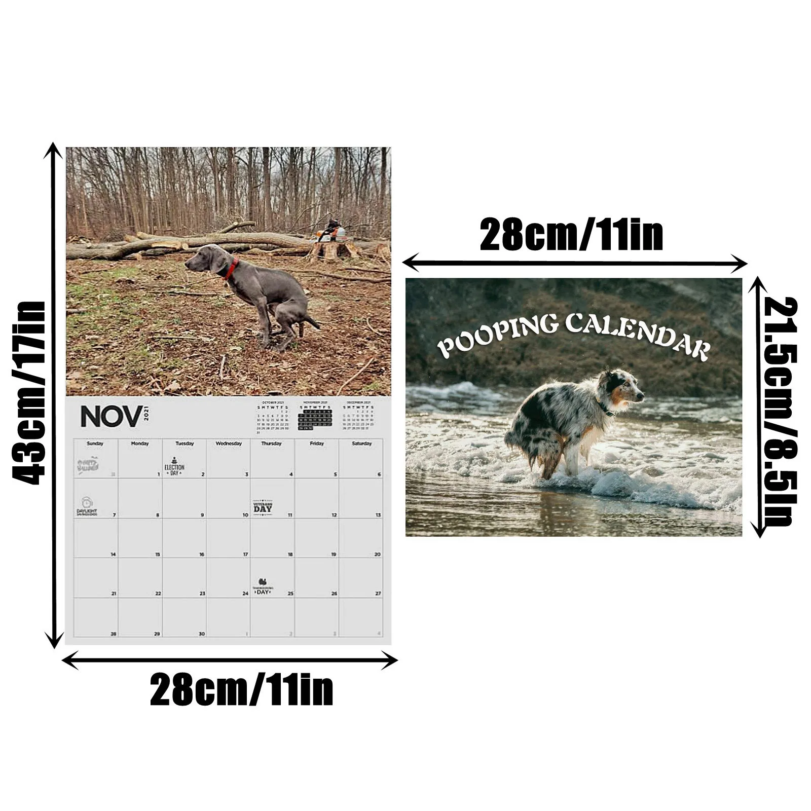

2021 Dogs Pooping Calendar Gift Wall Calendar 12-month Schedule Calendar Paper Hanging Ornament Pendant New Year Decoration d5