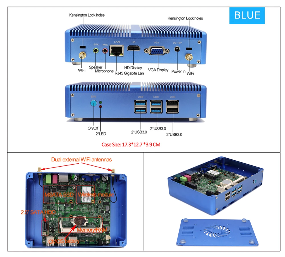 Мини-ПК TOPTON NUC Intel Core i5 7200U i3 7167U DDR4 16 ГБ безвентиляторный мини-ПК Linux Windows 10 HD Graphics 620 4K