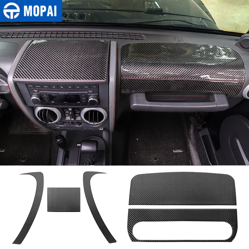 Стикеры из углеродного волокна MOPAI декоративные накладки на центральный пульт