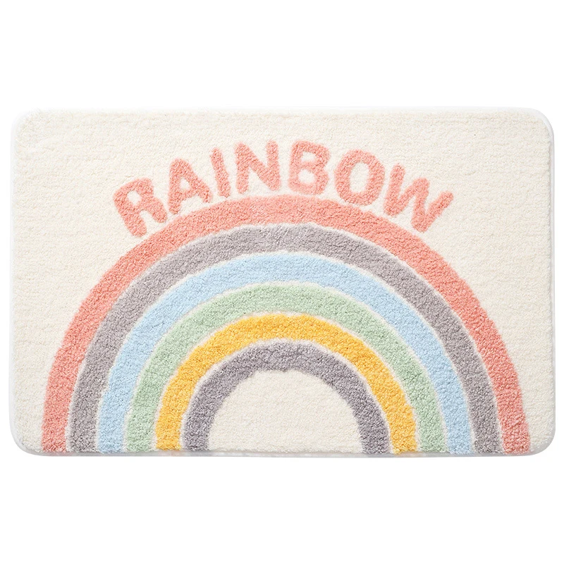 

Simple Thick Bathroom Water Absorbing Floor Rug Door Entrance House Home Flocking Pad Bedroom Foot Pad