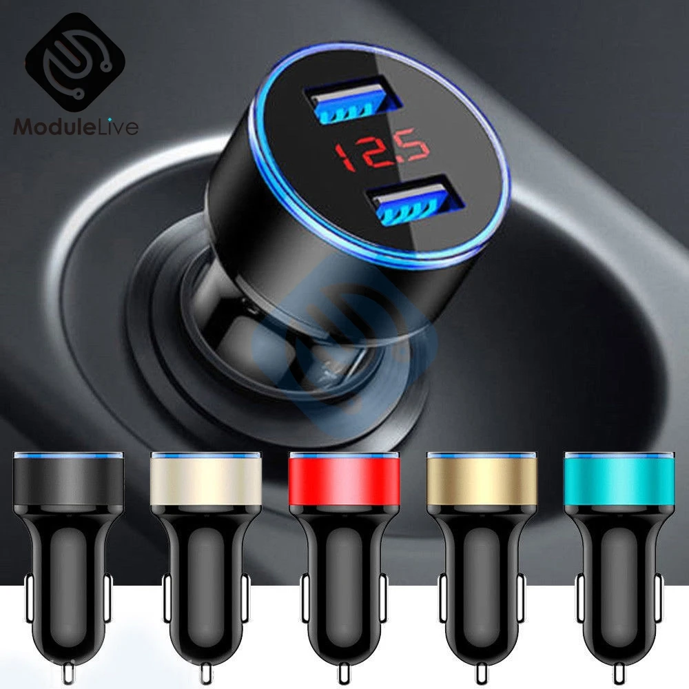 3.1A 5V двойной USB Автомобильное зарядное устройство цифровой светодиодный дисплей