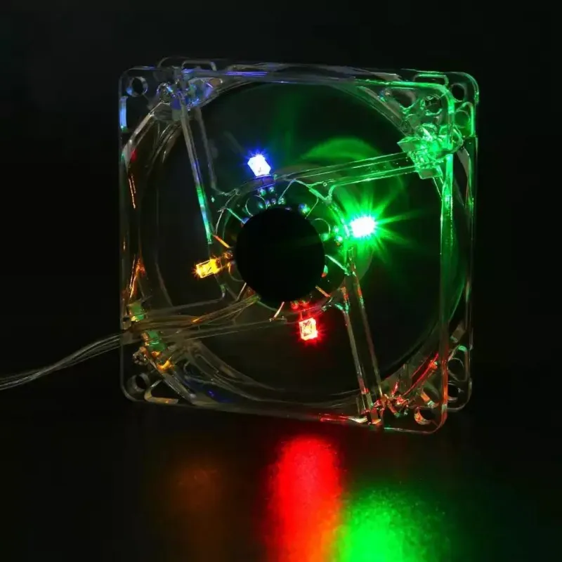 USB вентилятор для компьютера 80 мм светодиодный бесшумный 5 В светящийся чехол