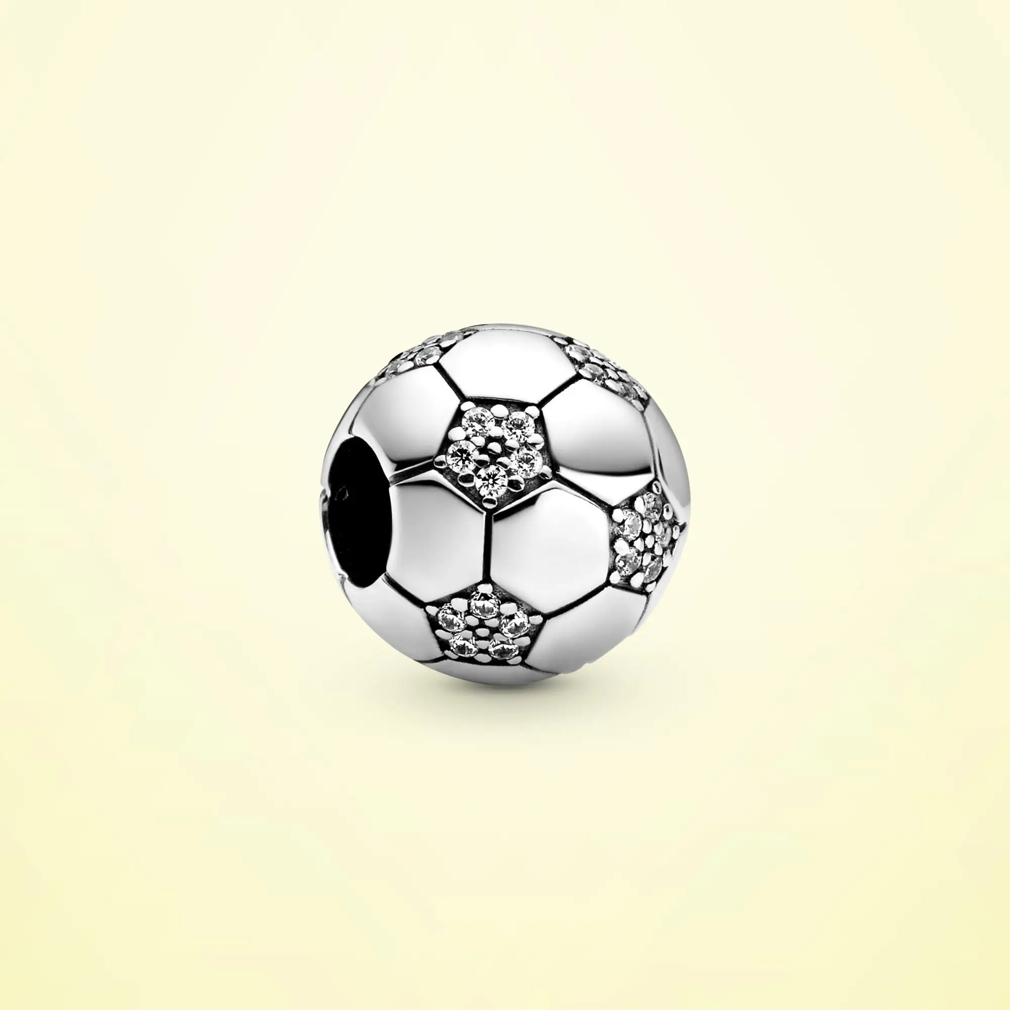 

100% 925 Sterling Silver Sparkling Soccer Football Charm Beads Fit Original Pandora Bracelet Fine Silver Jewelry Gift PTC072