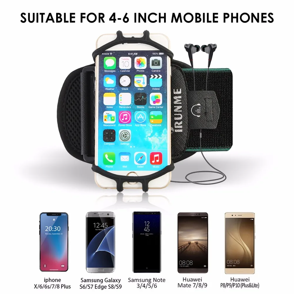 Водонепроницаемый ремешок для тренажерного зала, бега, спорта для IPhone X 8 7 Чехол Держатель подмышек универсальный чехол сумка