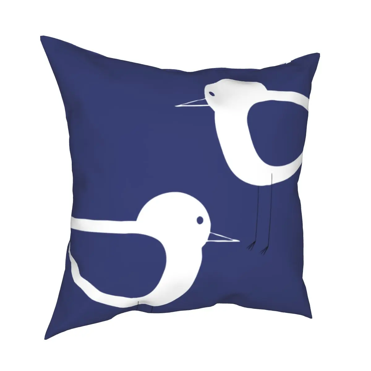 

Shorebird Navy And White Pillowcase Printing Polyester Cushion Cover Decorations Bird Pillow Case Cover Home Square 40*40cm