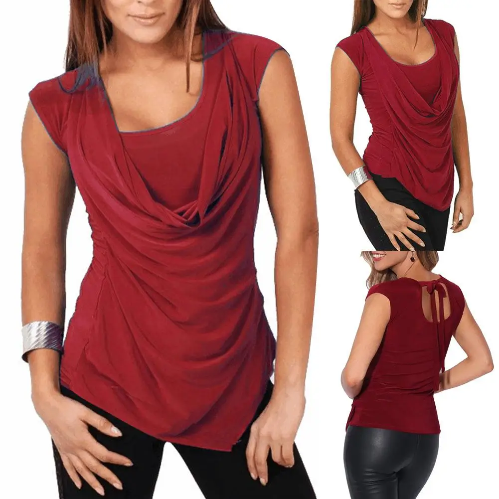 Женская летняя однотонная туника с рюшами|Футболки| |