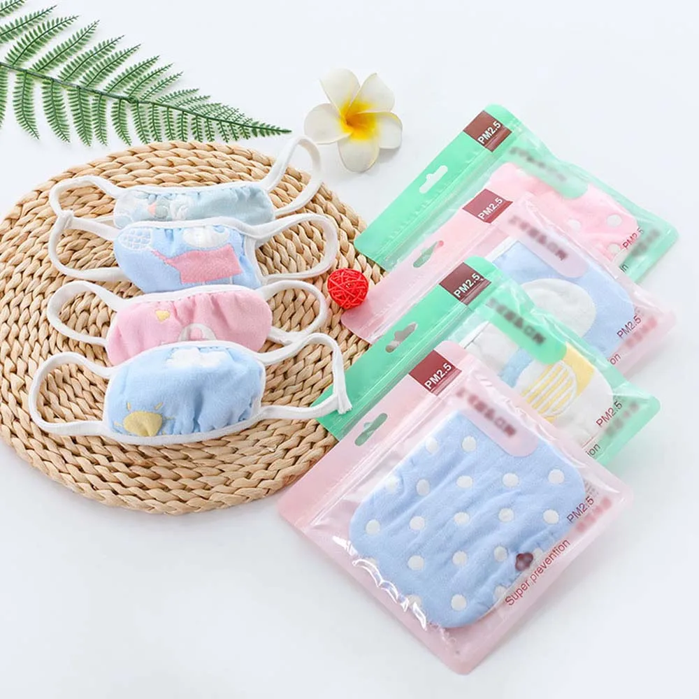 Детская мультяшная маска хлопковая противосмоляная марлевая смешанные цвета