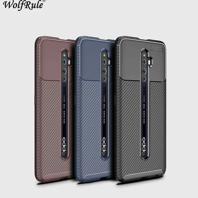 For Cover OPPO Reno 2Z Case Shockproof Bumper Carbon Fiber Texture Business Fashion Coque Case For Reno 2Z Cover Reno 2Z 6.53